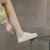 Leopardenmuster Halbschuhe Damen Sommer dünn Canvas atmungsaktiv und leicht Tasche Kopf halbe Stützschuhe tragen weiße Schuhe
