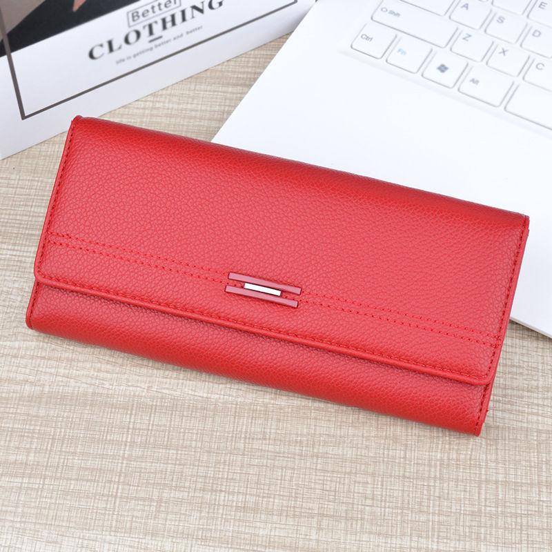 Fashion Long Wallets Soft Leather Tri-fold Card Holder Purses for Women Ladies Handbags GZW