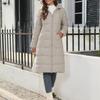 Women's Long Puffer Jacket Winter Warm Quilted Coat Long Sleeve Zip Up Outwear with Hood Casual Outfits Streetwear Autumn