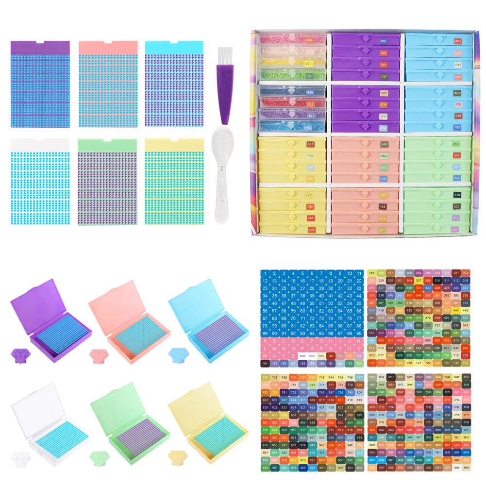 5D DIY Diamond Painting Tray with Spoon & Brush Diamond Painting Tool Tray Diamond Painting Storage Containers Trays for Adults