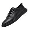 Men's Black Casual Leather Board Shoes WXA344001