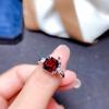 BELLA BOX Štvorcové ružovočervené zirkónové dámske prstene Luxusné dámske šperky na párty