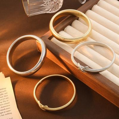 Cross-Knotted Bracelet, Fashionable Personality, High-End Spring Bracelet, Exaggerated Cold Wind Elastic Bracelet