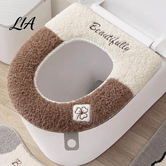 Zippered Bathroom Seat Pad Soft Plush Toilet Cover, Cartoon Warmer with Zipper Closure, Thickened Non Slip Lid Cover Cushion for Winter, Washable