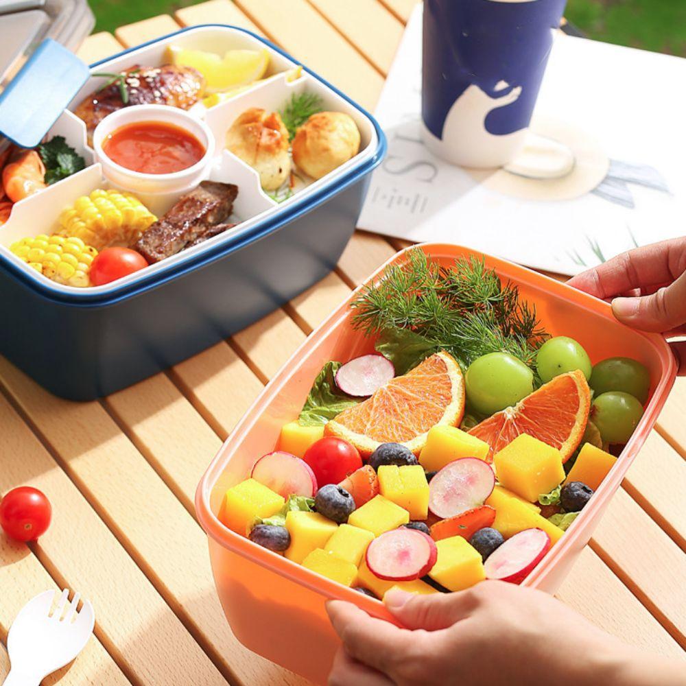 Leak Proof Lunch Box 2000ML Salad Box Tableware Food Storage Container  Microwave Safe