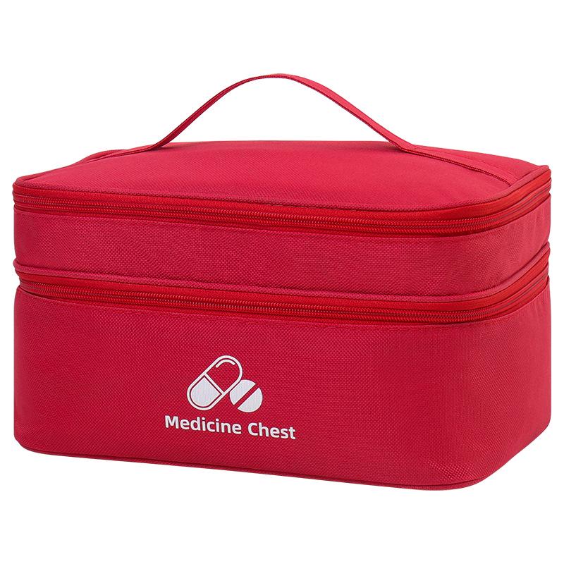 Large Capacity Travel Medicine Bag - Double Layer Portable First Aid Storage