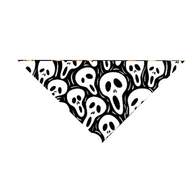 

New Halloween Pet Triangle Towel Pumpkin Ghost Kitten Snood Dog Saliva Towel Pet Scarf 63*43*43