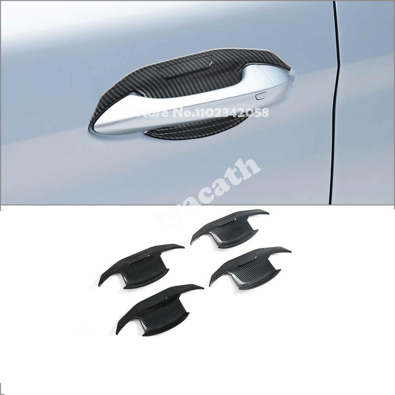 For MG 4 MG4 EV 2025 2026 ABS carbonfiber black Exterior door handle bowl cover  charge panle rearview mirror cover Accessories