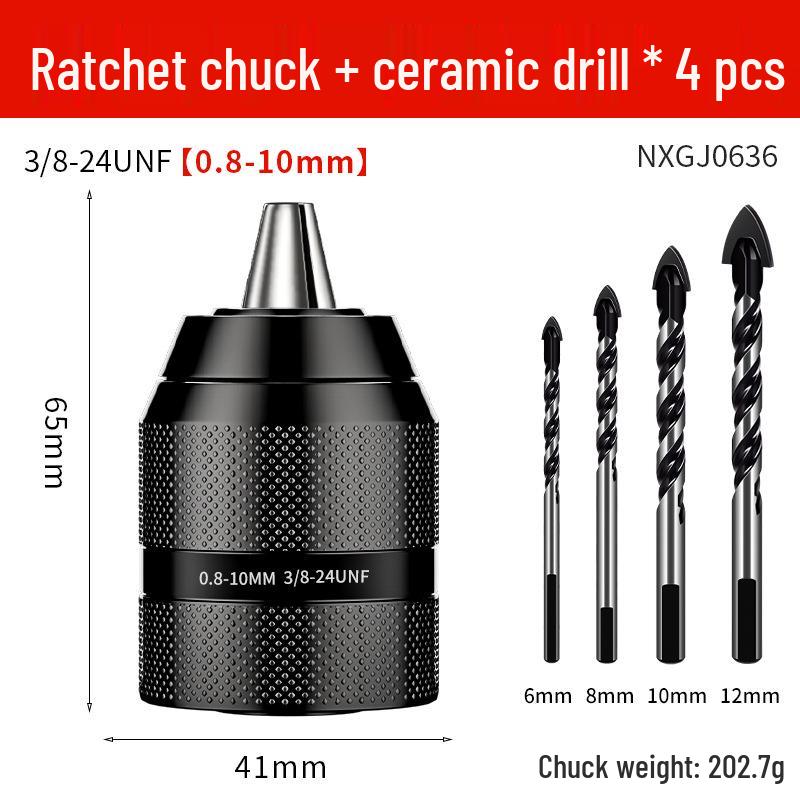 Universal Electric Drill & Screwdriver Converter: Self-Locking Ratchet Head