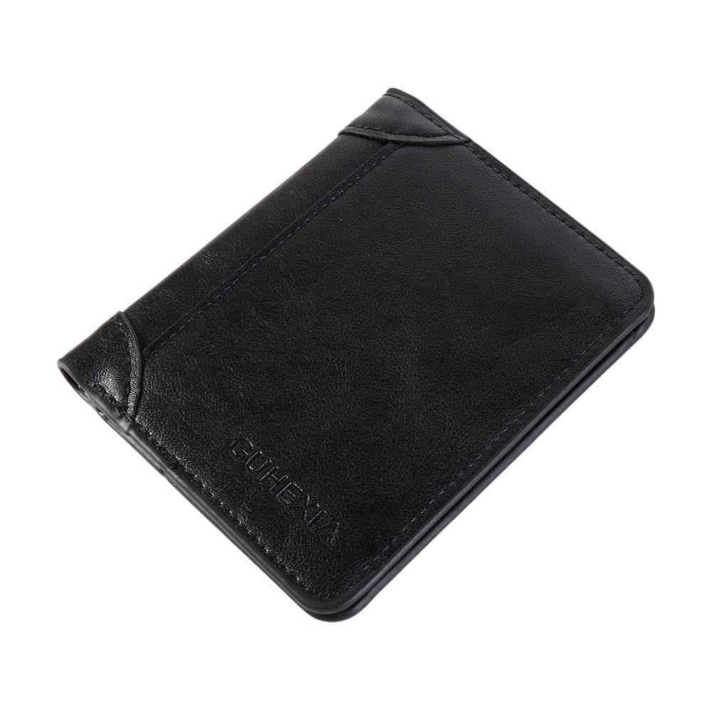 

Urban Recreational Style Men s Short Wallet Leather Male Leather Purse Simple 2 Fold Wallets Men чёрный