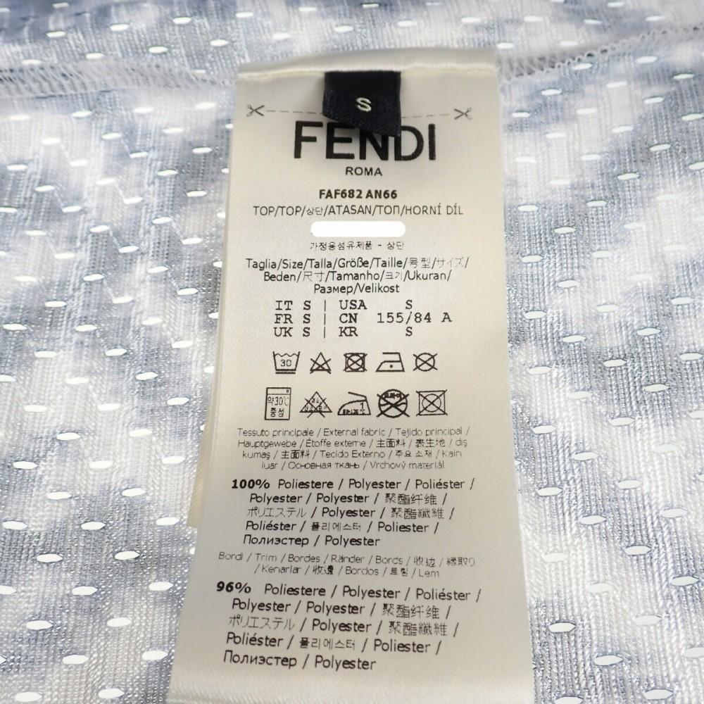 Fendi FAF682AN66F1KRN S Kurzarm T-Shirt blau Polyester Herren