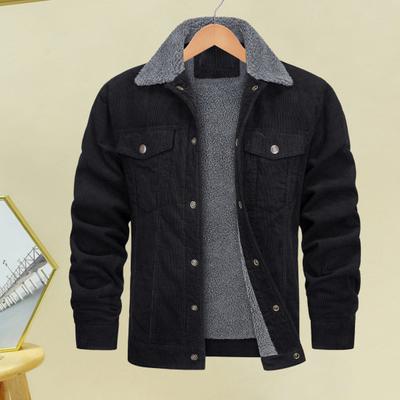 Men Fall Winter Jacket Soft Thick Plush Long Sleeve Lapel Single-breasted Loose Catdigan Pockets Casual Buttons Mid Length Men Coat