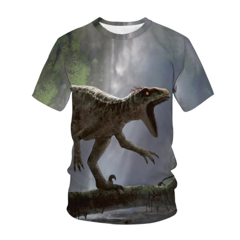 Letná móda Jurský park Dinosaurus 3D tlač Detské tričko Ležérne tričko Chlapci Dievčatá Unisex Detské oblečenie Tričká Topy