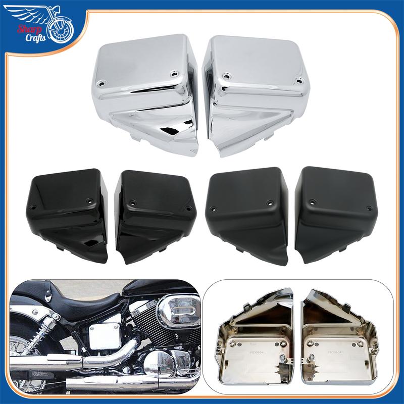 Motorcycle ABS Plastic Battery Side Fairing Covers For Honda Shadow Spirit VT750 DC 2000-2009 Black Widow 2000-2007 Panel Frame