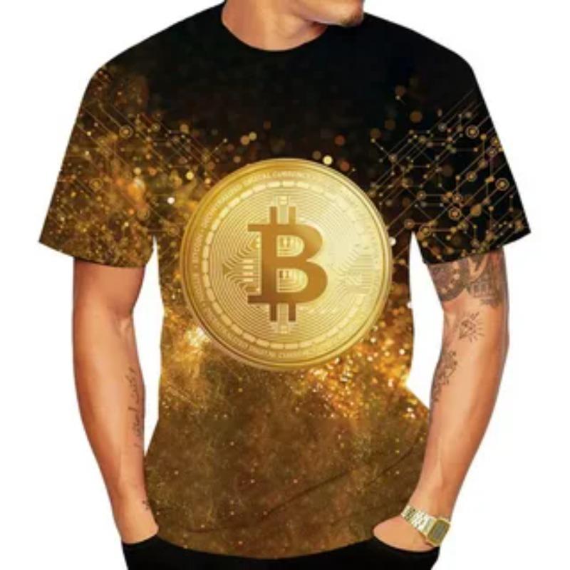 Summer Men's T-Shirt 3D Gold Dollar Pattern Printed Funny O Neck Short Sleeve Loose Comfortable Casual Plus Siz T-shirts