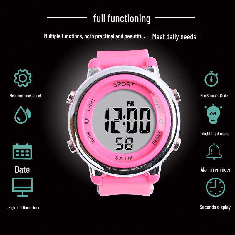Reloj Cronógrafo Digital Luminoso para Mujer - Ligero, Moderno, con Indicador de Fecha y Día