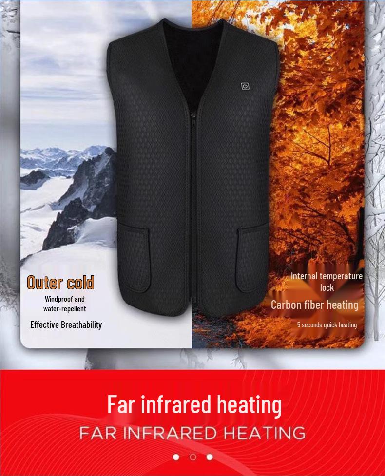 Smart USB Heated Vest with Graphene Lining - Adjustable Temperature Electric Waistcoat