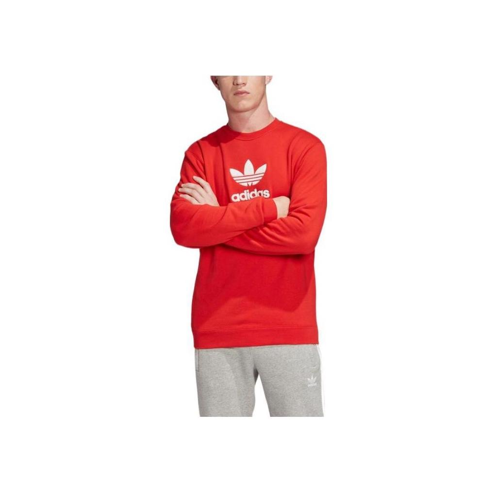 Adidas Originals Logo Printed Sweatshirt Men Tops Red FM9918