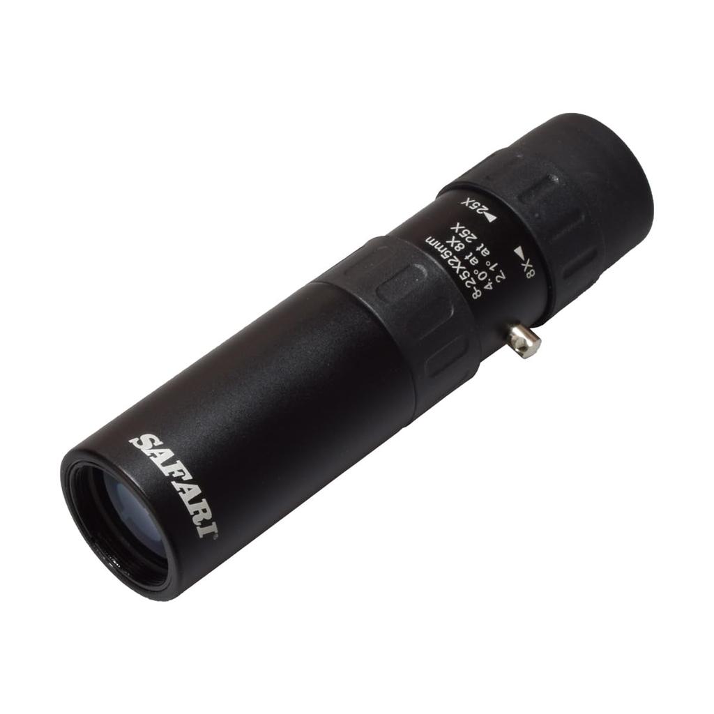 SIGHTRON SAFARI Monocular, 8-25x Magnification, 25mm Aperture, Zoom Type, Minimum Focus Distance 50cm, High Magnification, Ideal for Live Concerts,