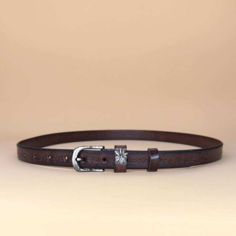 Women's Leather Belt Versatile Belt Fine Decorative Fashion Pin Buckle Belt