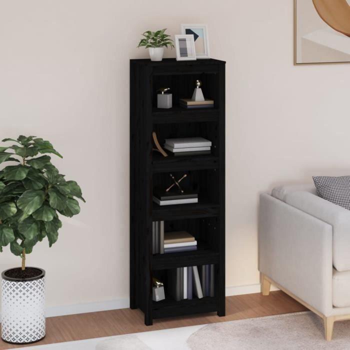 VidaXL Bibliothèque Noir 50x35x154 cm Bois de pin massif 821718