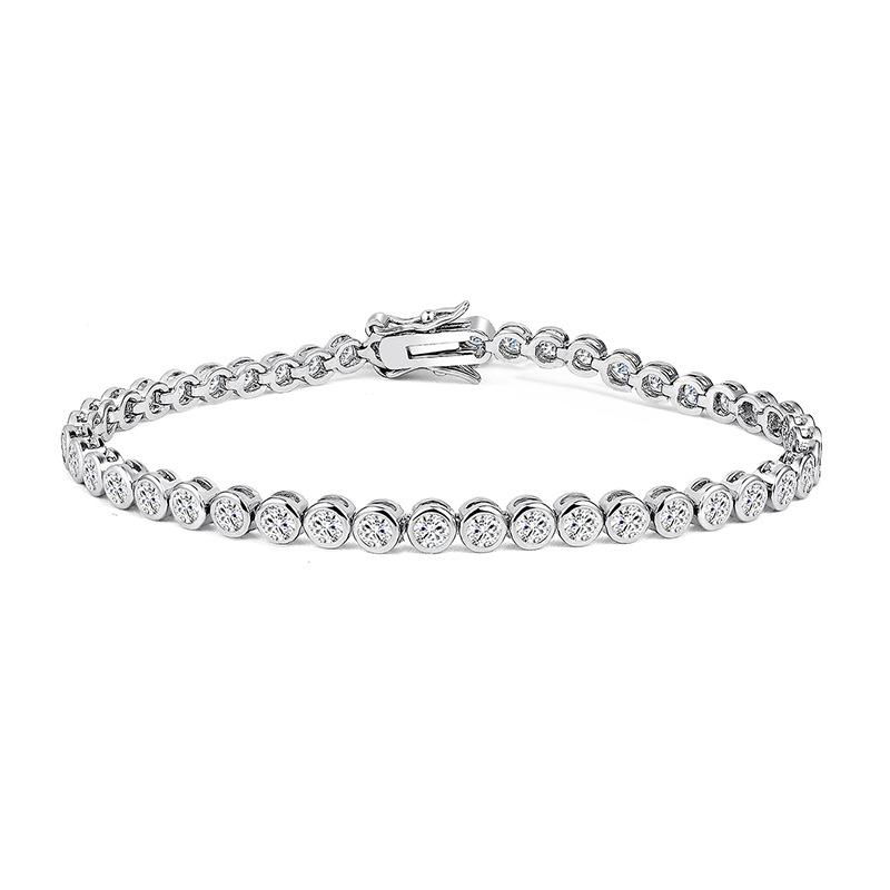 Copper-inlaid zircon bracelet women s light luxury design round bag tennis chain fashionable trendy hand jewelry 6