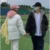 Fashionable and Warm Hooded Patchwork Faux Two- Piece Lamb Wool Cotton Coat for Women