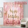 Set Of 2 Flat Printing Curtains Without Rod Birthday Bliss Print Chic Fabric Versatile Curtain Polyester Machine Washable