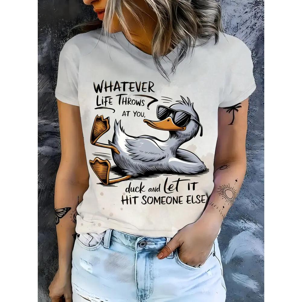

Women s T-shirt Funny Animal Lion 3D Print Summer Crew Neck Short Sleeve Outdoor Casual T Shirts Female Women Clothing Pullover S