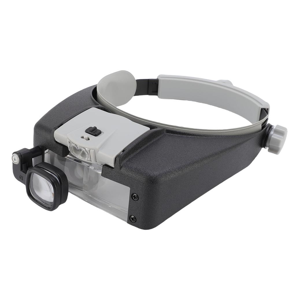 2 LED Head Mounted Magnifier Adjustable Magnifying Glass with Light for Hobbies Crafts Watch Repairs