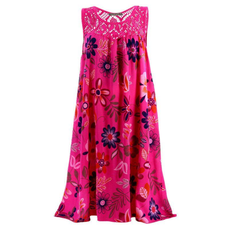 Stylish Women's Summer Sleeveless Floral A Line Dress Perfect For Cocktail Parties And Beach Days