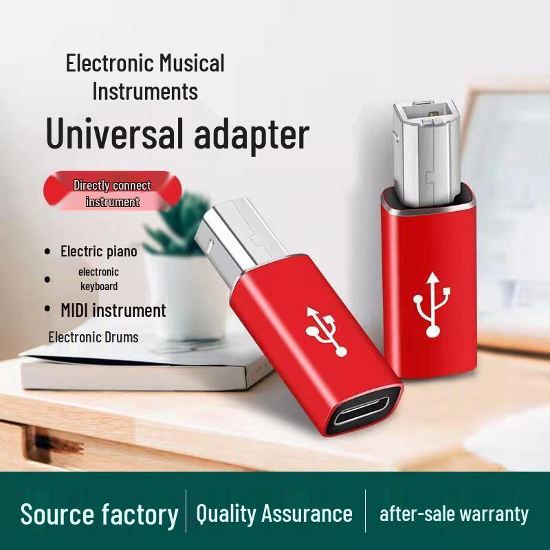 Type-C To Square USB Adapter for Electric Piano Printer Interface & MIDI Connection