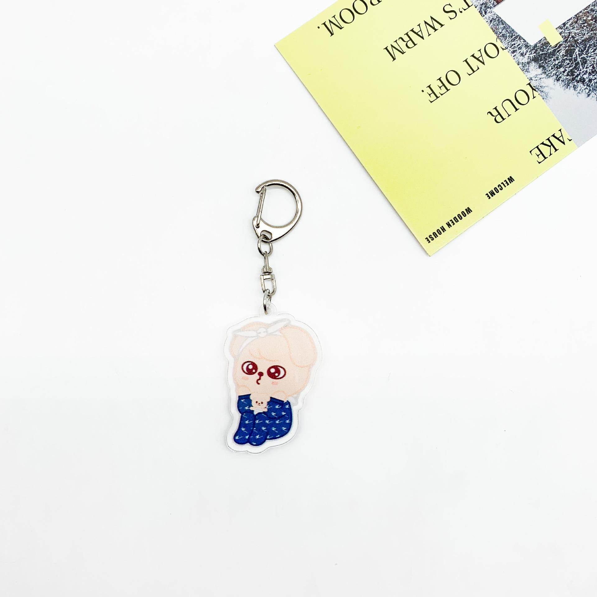 kpop New Stray Kids SKZOO Cartoon Acrylic Keychain SKZOO Acrylic Double sided Keychain Felix Peripheral Gift