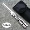 Oefen Butterfly Knife Trainer Haarkam Beginner voor Rijden Wandelen Reizen wit
