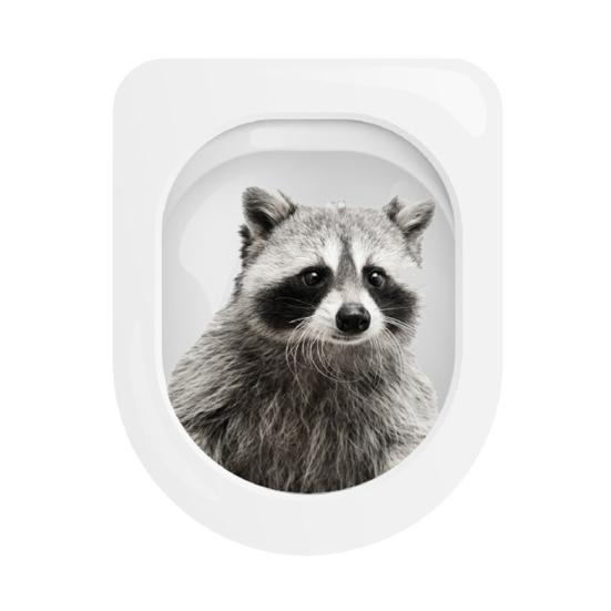 

Наклейка для ванной в виде енота и белки, съемная, самоклеящаяся, водонепроницаемая, ПВХ, настенная, для гостиной, туалета, животного, для крышки унитаза, декоративная наклейка Raccoon