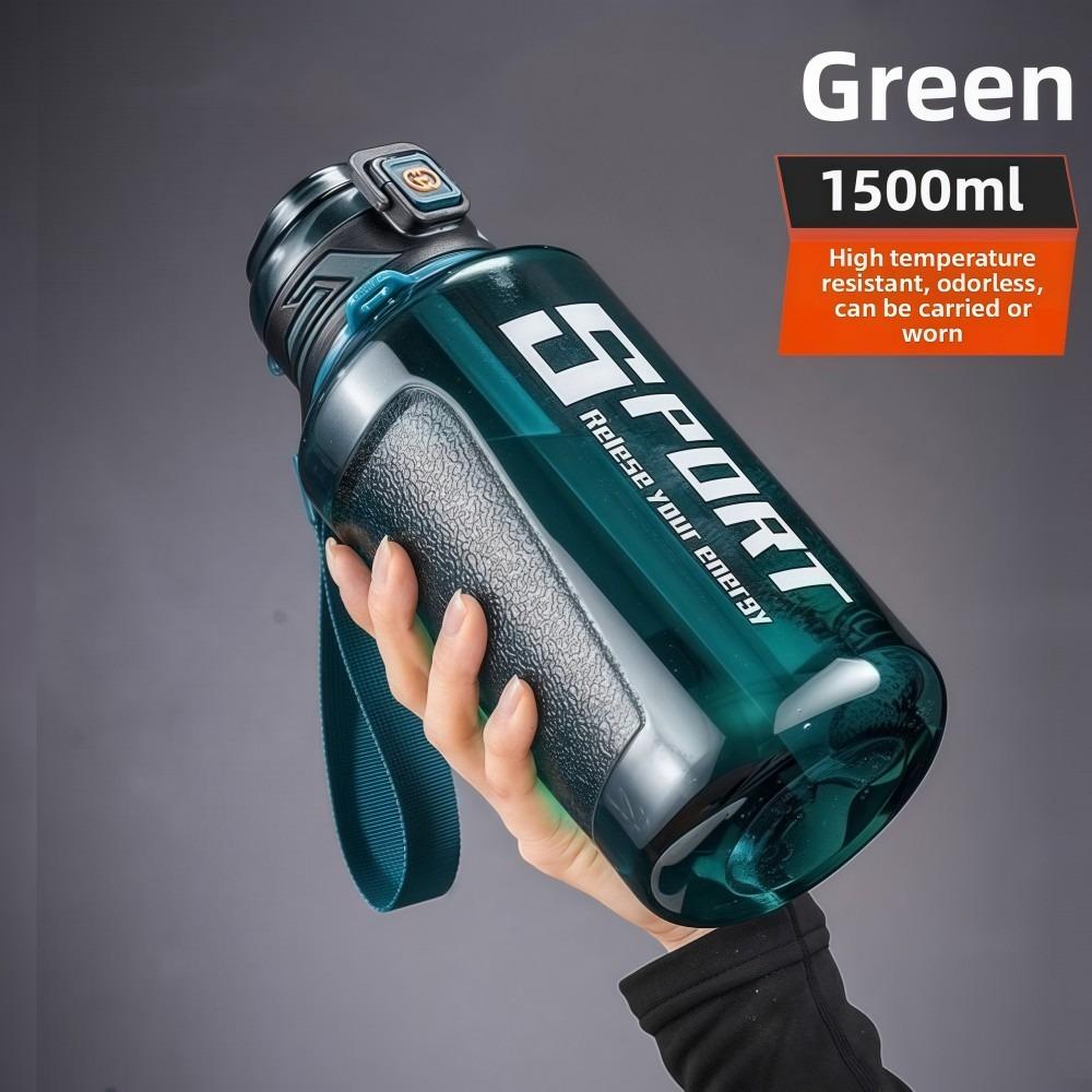 1000ml/1500ml Sports Water Bottle Large Capacity LeakProof Drinking Bottles with Straw Plastic Fitness Water Bottle