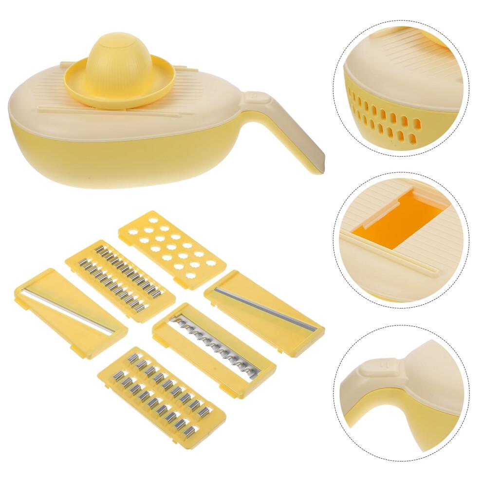Guangmc Handheld Mandoline Slicer with Container - Yellow
