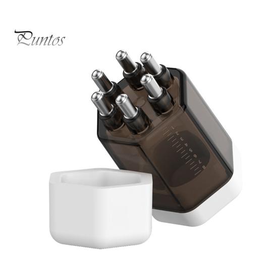 

Портативный аппликатор для кожи головы, расческа для роста волос, лечение волос и аппликатор для эфирных масел, съемная и моющаяся щетка для массажа кожи головы с 6 шт. чёрный