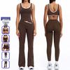 Women's Color Block High-Waisted Backless Sports Set for Running & Yoga