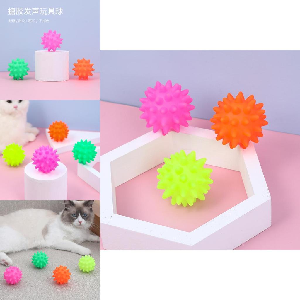 Interactive Dog Toy 6.5cm Candy-colored Rubber Meteor Ball