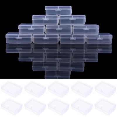 10 Stück Ringe Plastik Rechteck Transparent Verpackungsbox Behälter Aufbewahrungskoffer Mini-Boxen