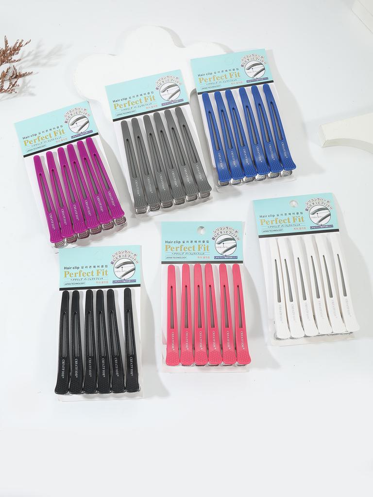 6 Pieces/set of Non Bent Hair Clips Hair Clippers Crocodile Hair Clips Hair Salon Styling Tools Hair Accessories