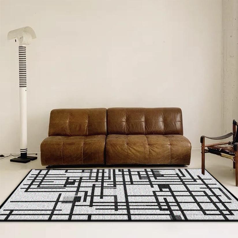 Nowoczesny Dywan w Paski Salon Prosty Styl Dom Sofa Dywany Wielkopowierzchniowe Sypialnia Salon Miękka Mata Podłogowa Przyłóżkowy Antypoślizgowy Pluszowy Dywan