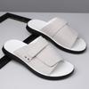 Summer Leather Slide Sandals Comfortable Lightweight Casual Slip-On Sandals for Indoor & Outdoor, Beach, Pool, House Slippers