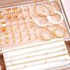 51 Pcs Elegant Boho Metal Earrings Ring Necklace Bracelet Jewelry Set Ankles For Women Parties Daily Versatility Holiday Gifts