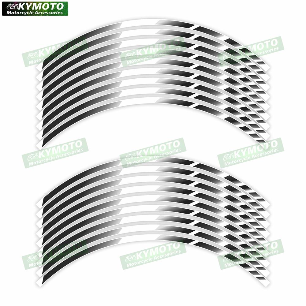 Universal 17 Inch Motorcycle Accessories Front and Rear Wheel Stickers Decorative Waterproof Reflective Wheel Rim Stickers