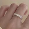 925 Silver Rings For Women Vintage Handmade Adjustable Narrow CZ Ring Fashion Band Female Bijoux Gift