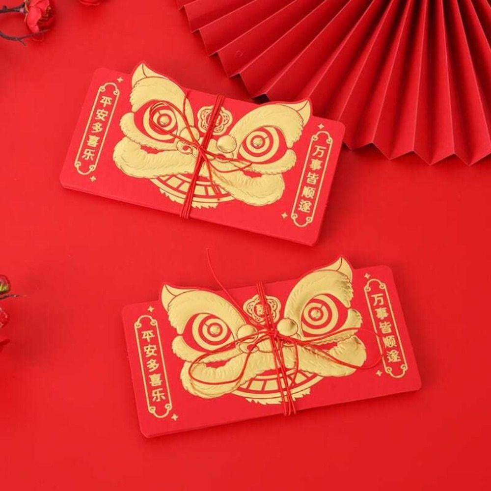 

3 шт./компл., лев, пробуждающийся лев, красный карман, сумка для благословения на удачу, свадьба, день рождения