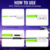 Glooglitter 6 Pcs Fishing Glow Sticks Led Fishing Pole Light Night Fish Alert Glow Stick With 8 Pcs Rechargeable Cr425 Battery And Battery Charger