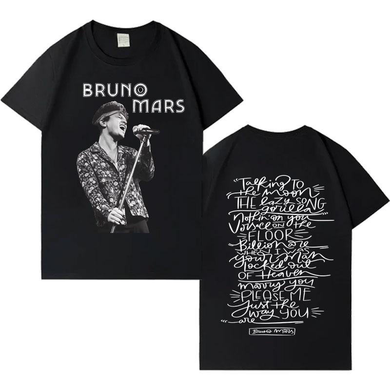 Rapper Bruno Mars Trendy Graphic Tshirt Mens Womens Hot Sale Casual Print Short Sleeve Tee 2026Summer Harajuku Pop Crewneck Tops